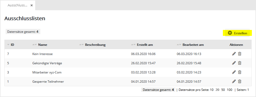 Abonnentenlisten in ETRON E-Mail Marketing